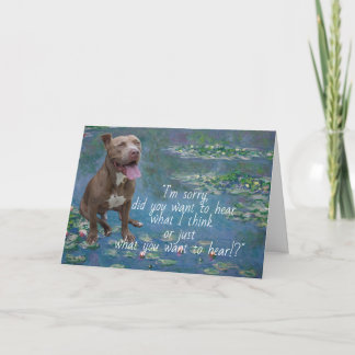 Tarjeta Pit Bull Divertido