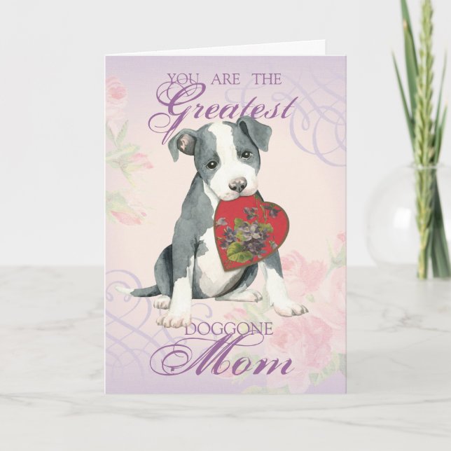 Tarjeta Pit Bull Heart Mom (Anverso)