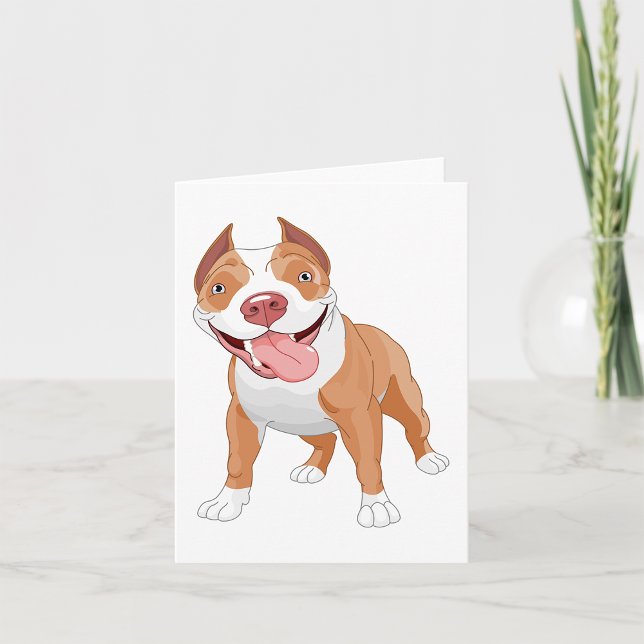 Tarjeta Pit Bull Sonriente Feliz (Subido por el creador)