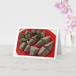 Tarjeta Pitaya en rodajas - Fruta del Dragón