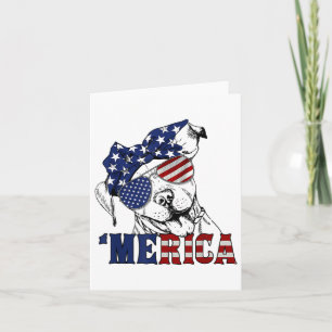 Tarjeta Pitbull 4 de Julio Merica Bandera Americana Sungle