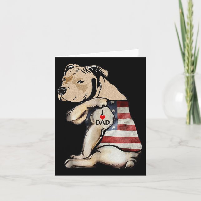 Tarjeta Pitbull Amo El Día De Los Padres De Tattoo (Anverso)