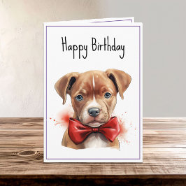 Tarjeta Pitbull Bull Puppy Dog Cumpleaños