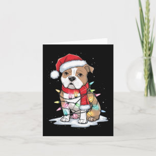 Tarjeta Pitbull Christmas Tree Cute Santa Hat Ilumina Navi