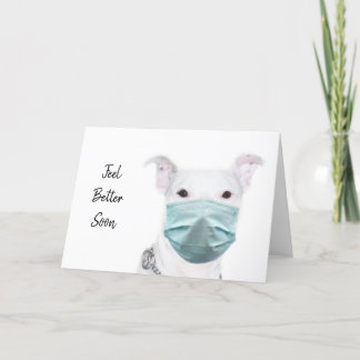 Tarjeta Pitbull con máscara facial