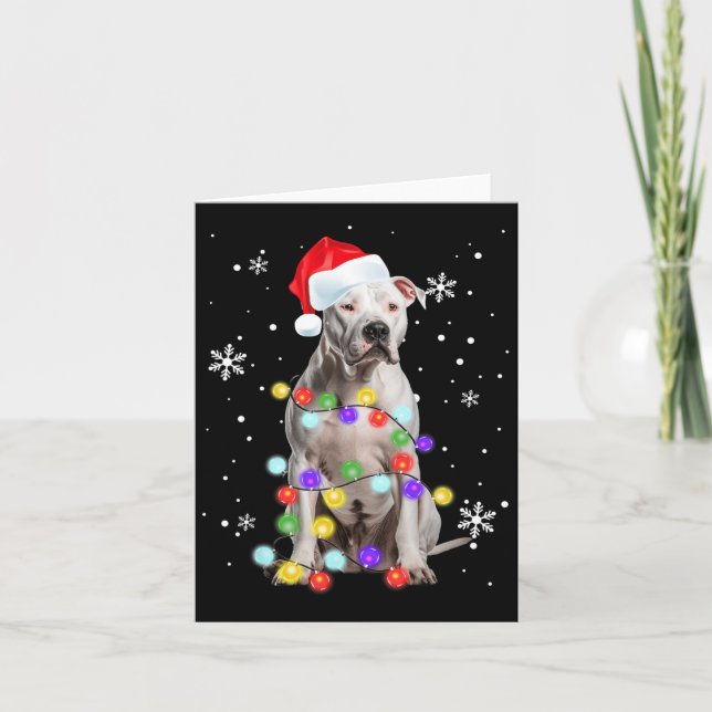 Tarjeta Pitbull Dog Merry Dogmas Santa Pitbull Navidades T (Anverso)