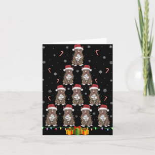 Tarjeta Pitbull Dog Santa Hat Xmas Ilustra a los hombres C