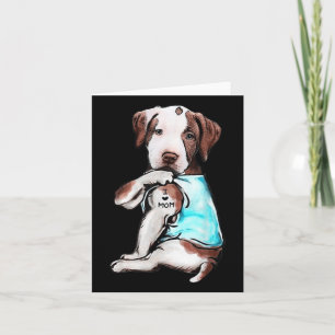 Tarjeta Pitbull Dog Tattoo Amo a Mamá Día de la Madre Love