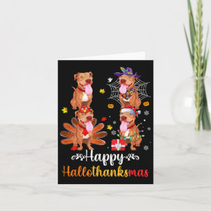 Tarjeta Pitbull Lover Halloween Feliz Navidad