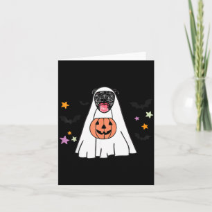 Tarjeta Pitbull Negro Boo Fantasma Amante de Perros Hallow