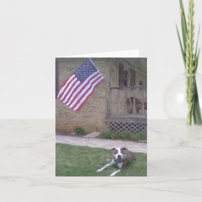 Tarjeta Pitbull Terrier Notecard (Anverso)