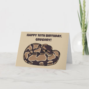 Tarjeta Pitón Bola Serpiente, Marrón y Beige Personalizado
