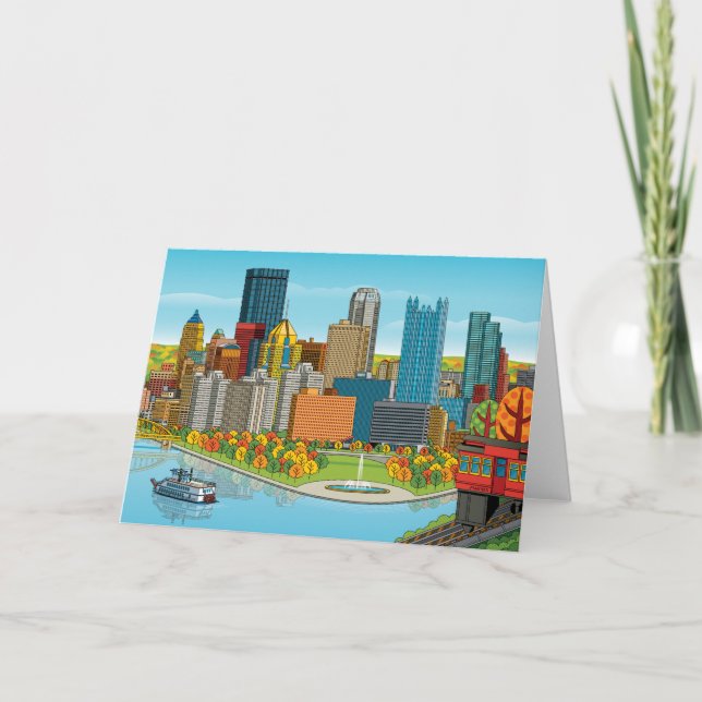 Tarjeta Pittsburgh Skyline (Anverso)