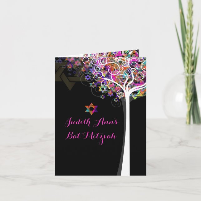 Tarjeta PixDezines árbol de la vida/mitzvah/DIYBackground (Anverso)