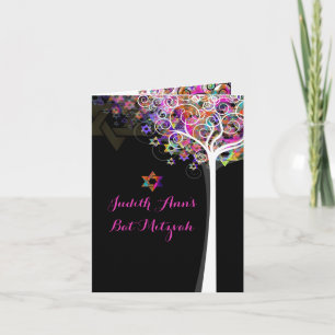 Tarjeta PixDezines árbol de la vida/mitzvah/fondo DIY