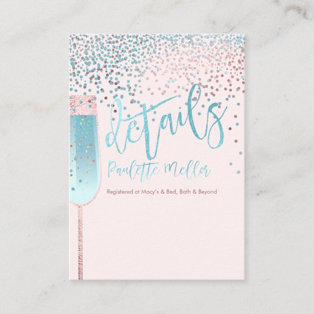 Tarjeta PixDezines Bruch & Blue Bubbly/Details (Anverso)