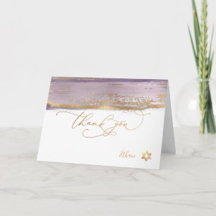 Tarjeta PixDezines H2 Purple Mauve Mitzvah ✡ Gracias