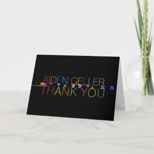 Tarjeta PixDezines Neons Typography Bar Mitzvah Gracias 