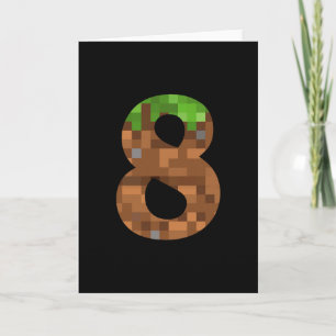 Tarjeta Pixel 8 cumpleaños número ocho 8 años 8vo Vid
