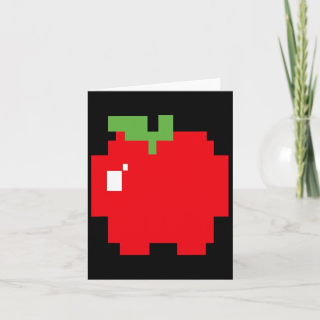 Tarjeta Pixel Apple videojuego retro arcade de los 80 Hall (Anverso)
