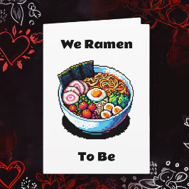 Tarjeta Pixel Art Ramen Noodles Pun Funny El día de San Va