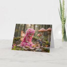 Tarjeta Píxico rosa y picnic del ratón