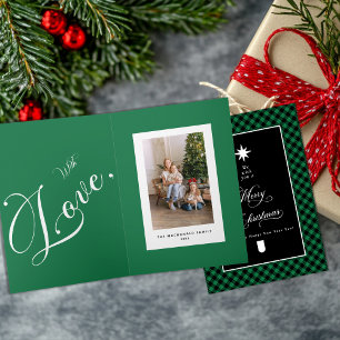 Tarjeta Pizarra Cuadriculada Granja Navidad Plegada