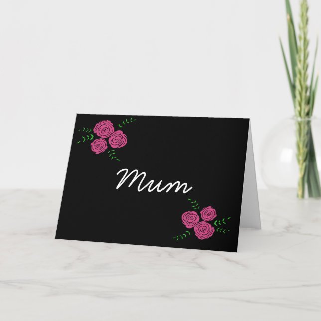 Tarjeta pizarra de mamá floral (Anverso)