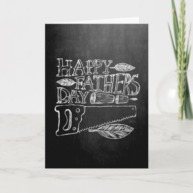 Tarjeta Pizarra feliz del día de padres (Anverso)