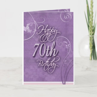 Tarjeta Pizazz púrpura para el 70.o cumpleaños