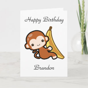 Tarjeta Pizca adaptable del mono del bebé al cumpleaños