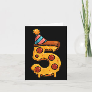 Tarjeta Pizza 5 cumpleaños 5 años Gorra Fiesta de 5 años