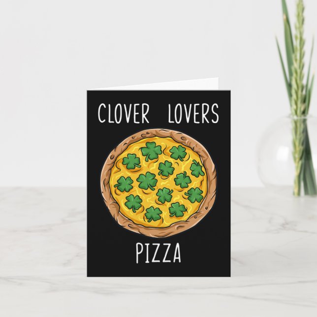 Tarjeta Pizza Amantes del Trébol Día de San Patricio Diver (Anverso)