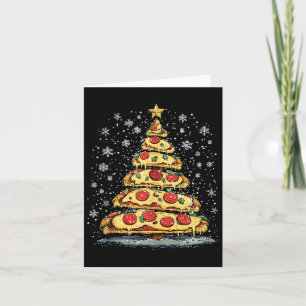 Tarjeta Pizza Árbol de Navidad Festín de comida rápida par
