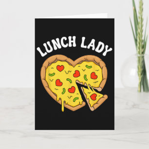 Tarjeta Pizza de la Señora del Almuerzo Corazón Trabajador