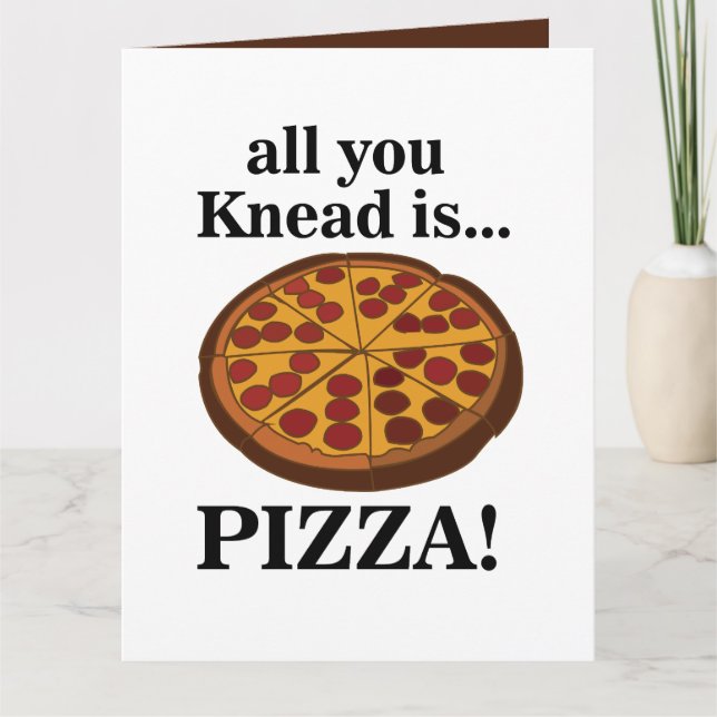 Tarjeta Pizza de Pepperoni Comida Divertida (Anverso)