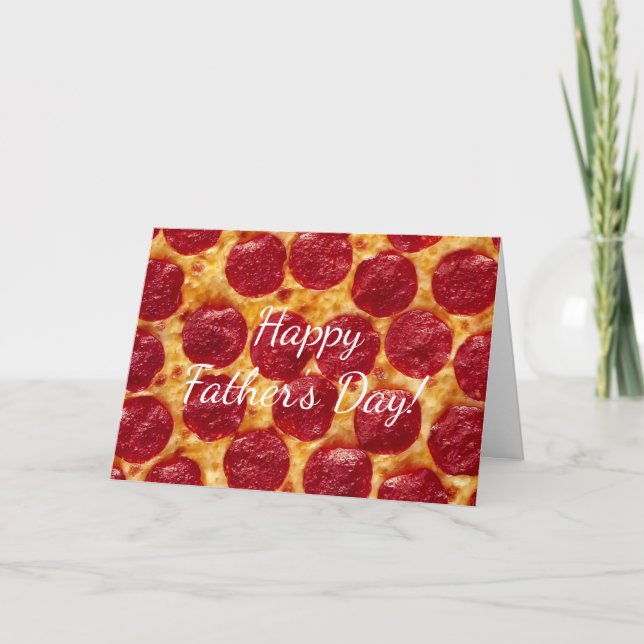 Tarjeta pizza de pepperonis día del padre (Anverso)