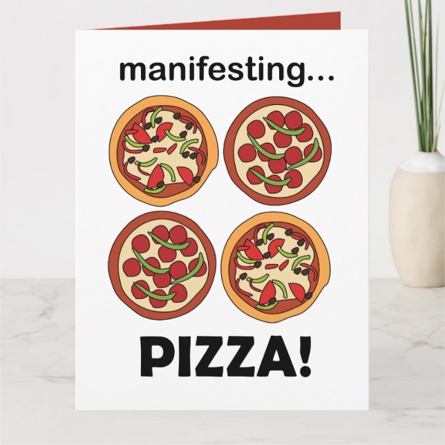 Tarjeta Pizza de Queso con Pepperoni Manifestante (Anverso)