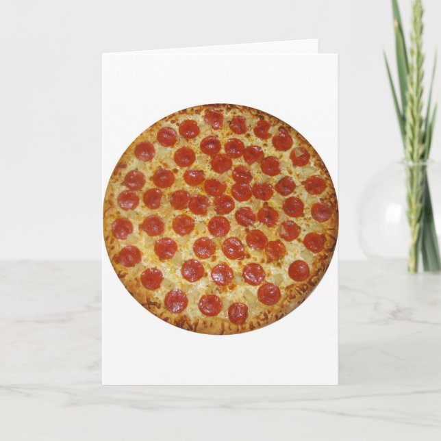 Tarjeta Pizza de salchichones deliciosa de la pizza… (Anverso)
