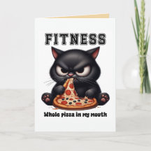 Pizza divertida de gato negro Fitness