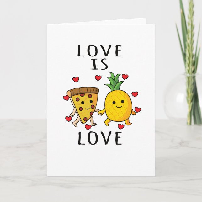 Tarjeta Pizza Hawaii Piña Pizza Comida (Anverso)