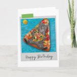Tarjeta Pizza Lilo Tabby Cat Funny Birday Card<br><div class="desc">¡Brilla el cumpleaños de cualquier amante de los gatos con este maravilloso y divertido diseño felino!</div>