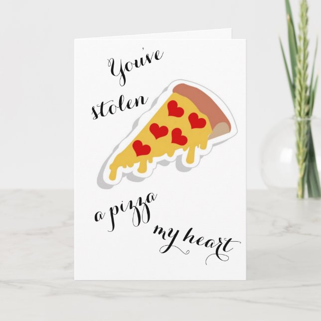 Tarjeta Pizza Pun Cute Valentines Card (Anverso)