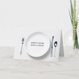 Tarjeta placa blanca con plata gracias