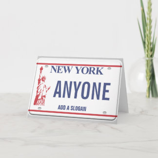Tarjeta Placa de licencia de Nueva York (personalizada)