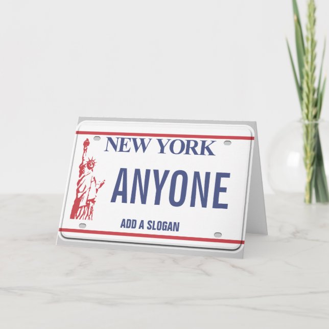 Tarjeta Placa de licencia de Nueva York (personalizada) (Anverso)