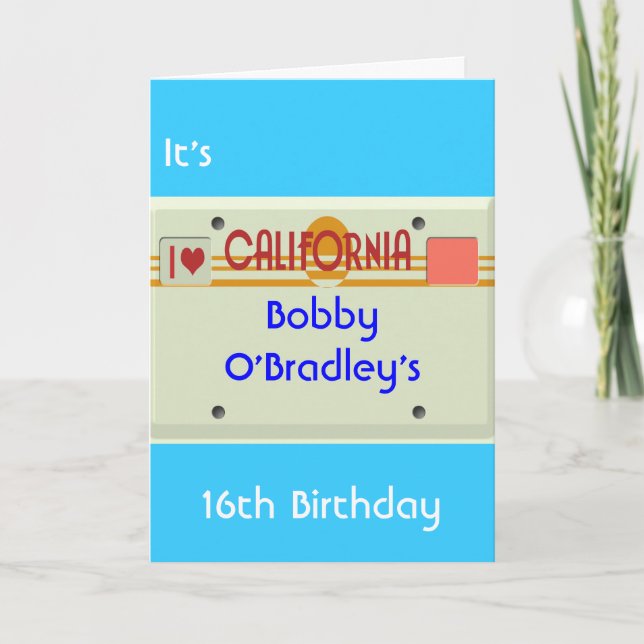 Tarjeta Placas de California (Anverso)