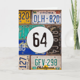 Tarjeta Placas de licencia de época para 64 años