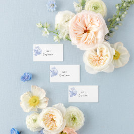 Tarjeta Place & Escort con hidrangea azul