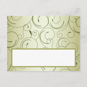 Tarjeta Place Writable Green Apple Swirls Fruit